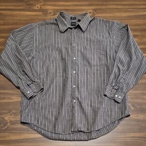 Arrow Gray Striped Casual Button Down Shirt